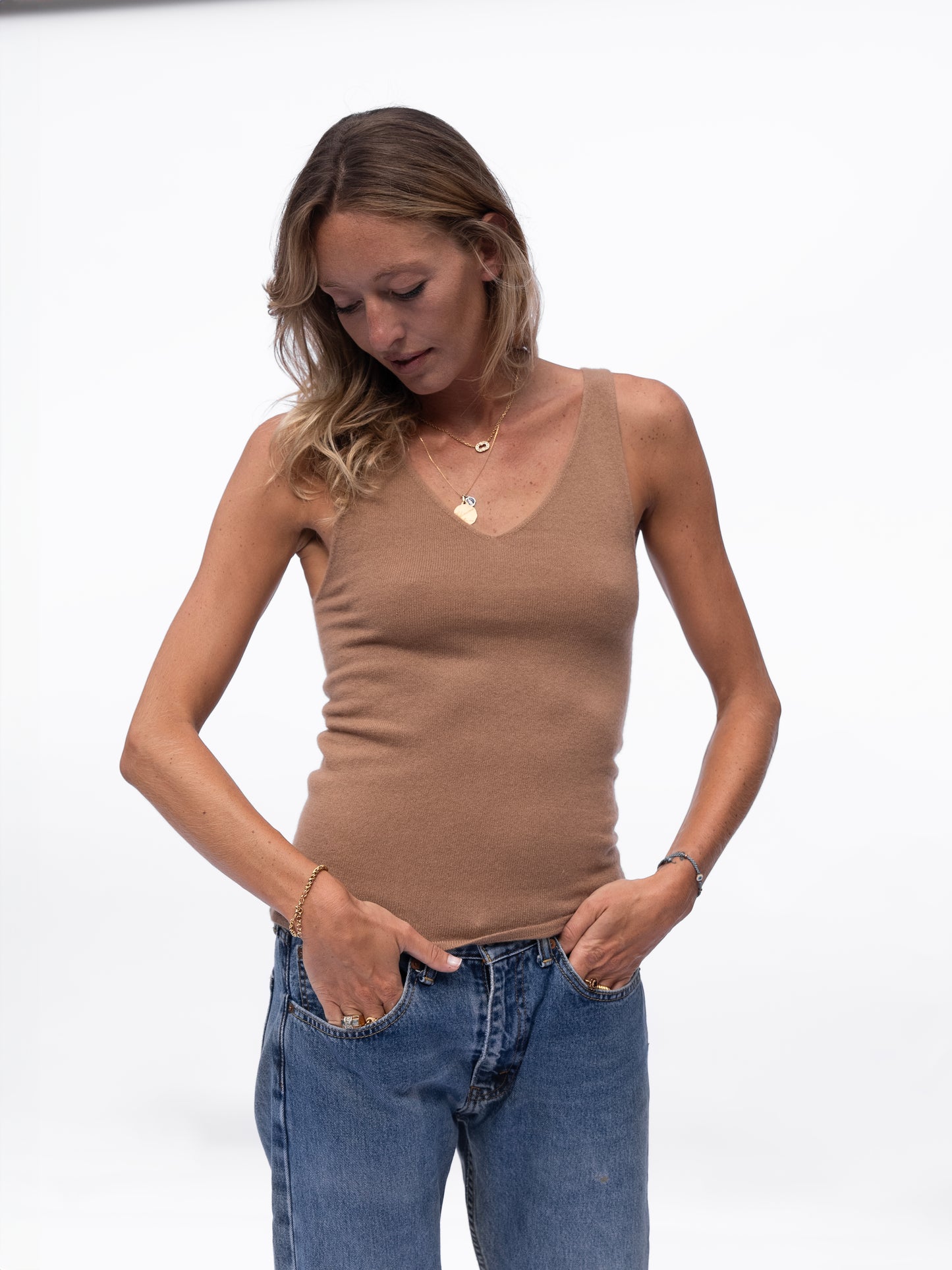 Cashmere Deep V Tank