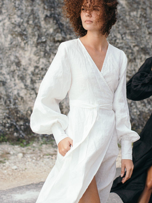 Desdemona Linen Dress in Natural - l u • c i e e