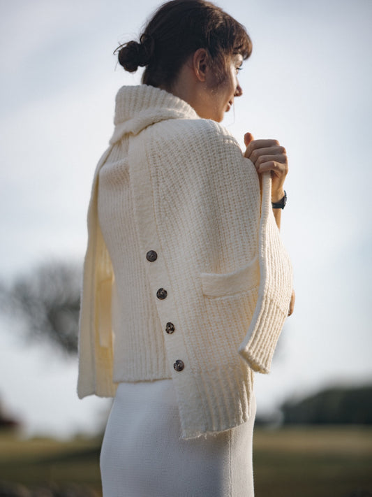 Sade Knit Cardigan in Natural - l u • c i e e