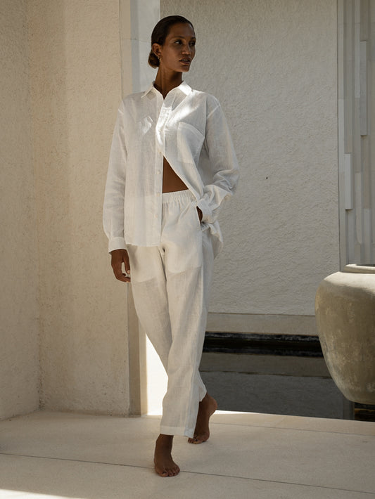 Linen Comfort Pant in Natural - l u • c i e e